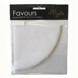 AussieSuperStore Party Essentials Metallic Edge White/Silver 5pcs 24cm Tulle Circles Favours (in 4 styles) 24cm Tulle Circles Favours (in 4 styles) | Party Favour Essentials 9323823110307 FAV003