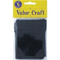 AussieSuperStore Party Essentials Organza Bag Mini Black Organza Bag Mini Black | Gift Bags | Christmas Gift Bags 9323823125639 VCSB10-BK