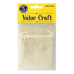AussieSuperStore Party Essentials Organza Bag Mini Cream Organza Bag Mini Cream | Gift Bags | Christmas Gift Bags 9331468002130 VCSB10-CR