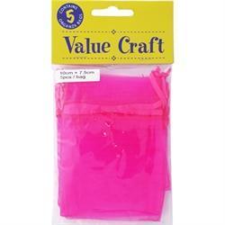 AussieSuperStore Party Essentials Organza Bag Mini Hot Pink Organza Bag Mini Hot Pink | Gift Bags | Christmas Gift Bags 9331468002154 VCSB10-HP