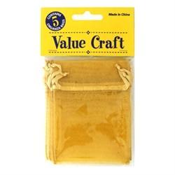 AussieSuperStore Party Essentials Organza Bag Mini Mustard Organza Bag Mini Mustard | Gift Bags | Christmas Gift Bags 9331468002178 VCSB10-MS