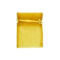 AussieSuperStore Party Essentials Organza Bag Mini Mustard Organza Bag Mini Mustard | Gift Bags | Christmas Gift Bags 9331468002178 VCSB10-MS