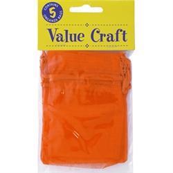AussieSuperStore Party Essentials Organza Bag Mini Orange Organza Bag Mini Orange | Gift Bags | Christmas Gift Bags 9331468002192 VCSB10-OR
