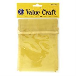 AussieSuperStore Party Essentials Organza Bag Small Mustard Organza Bag Small Mustard | Gift Bags | Christmas Gift Bags 9331468002031 VCSB17-MS
