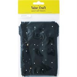 AussieSuperStore Party Essentials Organza Bag with Glitter Black/Silver Organza Bag with Glitter Black/Silver | Gift Bags | Christmas Gift Bags 9331468035787 VCOGB02