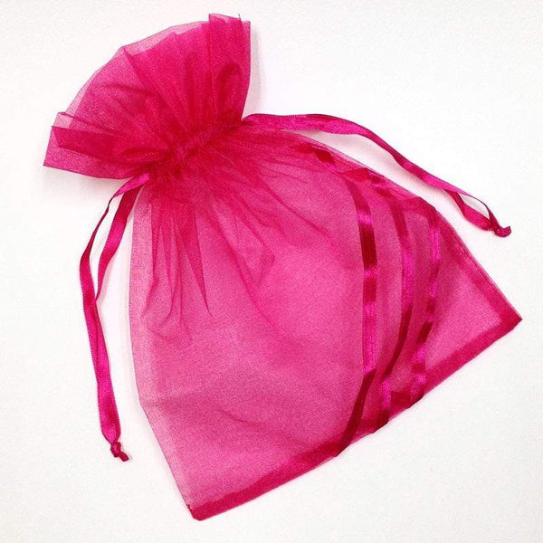 AussieSuperStore Party Essentials Organza Gift Bags Hot Pink 20 x 25 cm Organza Gift Bags Hot Pink | Birthday Party Packages | Mini Gift Bag GBAG06-PK