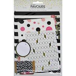 AussieSuperStore Party Essentials Paper Gift Bag Kit Black/White Paper Gift Bag Kit Black/White | Birthday Party Packages | Mini Gift Bag 9323823194581 FAV17063