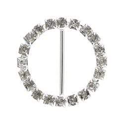 AussieSuperStore Party Essentials Round 30mm Diamante Buckle (in 2 styles) Diamante Buckle | Jewellery Making Wedding Accessories | Embellishment 9323823102678 WED029