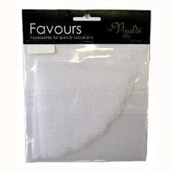 AussieSuperStore Party Essentials Scallop Edge White 10pcs 24cm Tulle Circles Favours (in 4 styles) 24cm Tulle Circles Favours (in 4 styles) | Party Favour Essentials 9323823110444 FAV017