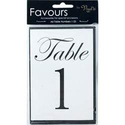 AussieSuperStore Party Essentials Table Numbers 1-25 Table Numbers 1-25 | Party Supplies | Party Tableware | Wedding Accessories 9323823177133 FAV138