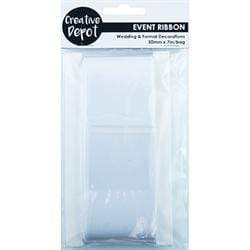 AussieSuperStore Party Essentials White Satin Hank Ribbons 50mm (in 3 colours) Satin Ribbons Hank 50mm | Bridal Wedding Car Decorations | Double Sided ribbons 9331468048824 VWD101