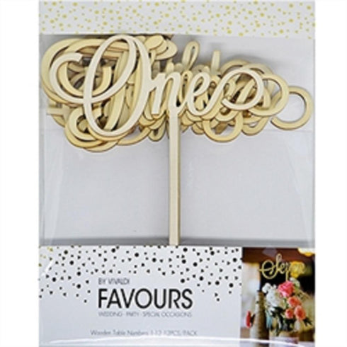 AussieSuperStore Party Essentials Wooden Table Numbers Wooden Table Numbers | Party Supplies | Party Tableware | Wedding Accessories 9323823194253 FAV17030