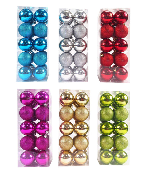 AussieSuperStore Seasonal Products Baubles Xmas 6cm Glitter/Shiny Baubles Xmas 6cm Glitter/Shiny | Christmas Tree Decorative Ornament 9333527395573 XA9772