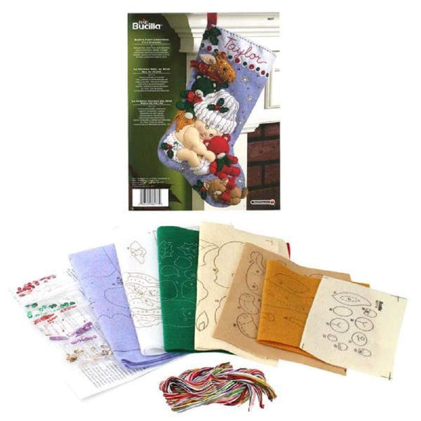 AussieSuperStore Seasonal Products Bucilla Baby's First Christmas Felt Stocking Bucilla Baby's First Christmas Felt Stocking | Christmas Home Decorations Part Number 986277 986277