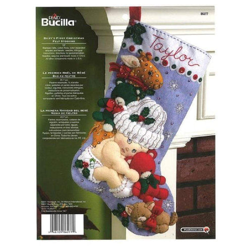 AussieSuperStore Seasonal Products Bucilla Baby's First Christmas Felt Stocking Bucilla Baby's First Christmas Felt Stocking | Christmas Home Decorations Part Number 986277 986277