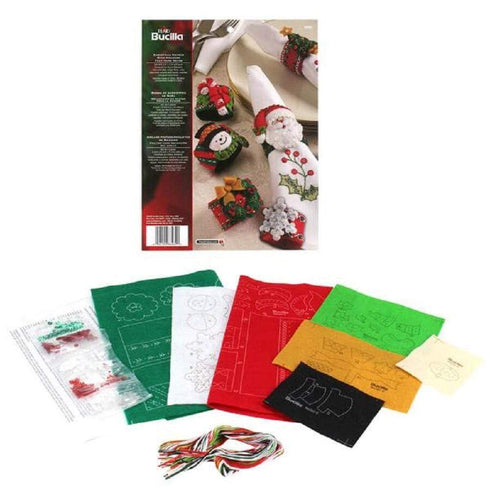 AussieSuperStore Seasonal Products Bucilla Christmas Napkin Rings Stitch Kit Bucilla Christmas Napkin Rings Stitch Kit | Christmas Home Decorations Part Number 986262 986262