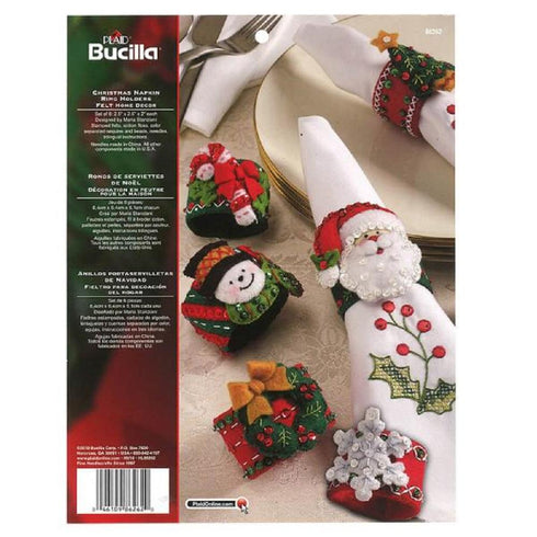 AussieSuperStore Seasonal Products Bucilla Christmas Napkin Rings Stitch Kit Bucilla Christmas Napkin Rings Stitch Kit | Christmas Home Decorations Part Number 986262 986262