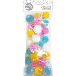 AussieSuperStore Seasonal Products Easter Pom Poms Glitter Pastels Easter Pom Poms Glitter Pastels | Craft Pom Poms for Kids 9331468052869 VCEAS18059