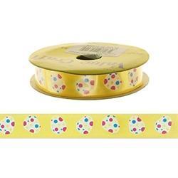AussieSuperStore Seasonal Products Easter Satin Ribbon with Spotty Eggs 15mm Easter Satin Ribbon with Spotty Eggs 15mm | Gift Wrapping for Easter gifts 9331468046202 VCEAS1602C