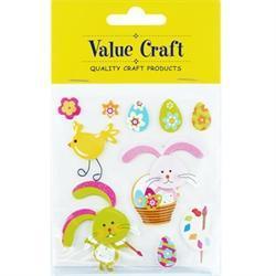 AussieSuperStore Seasonal Products Easter Stickers Bunny & Basket Easter Stickers Bunny & Basket | Scrapbooking Stickers | Embellishments 9331468044598 VCEAS1502