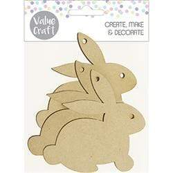 AussieSuperStore Seasonal Products Easter Wooden Rabbit Shapes Large Easter Wooden Rabbit Shapes Large | Craft Easter Bunny Wooden Shapes 9331468055389 VCEAS19008