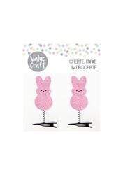 AussieSuperStore Seasonal Products Felt Glitter Bunny On Clips Pink Felt Glitter Bunny On Clips Pink | Craft Easter Bunny & Chicks Party Decorations 9323823208011 VCEAS2022