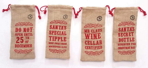 AussieSuperStore Seasonal Products Gift Bag Xmas Bottle 35 cm Hessian Draw String Gift Bag Xmas Bottle 35 cm Hessian Draw String | Wine Bottle Gift Bag 9333527454546 XB1087