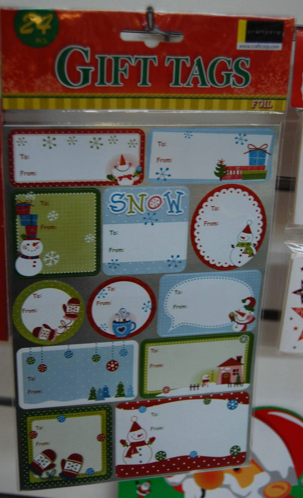 AussieSuperStore Seasonal Products Gift Tags Xmas Foil Self Adhesive Gift Tags Xmas Foil Self Adhesive | Christmas Gift Tags & Labels 9416242527532 527532