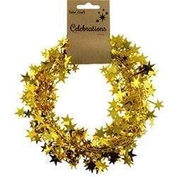 AussieSuperStore Seasonal Products Gold Xmas Garlands with Large Stars (in 3 colors) Xmas Garland with Large Stars | Christmas Party Celebration Decoration 9331468054054 XMAS18073