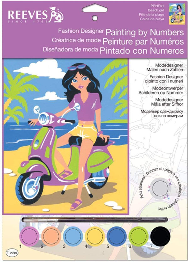 AussieSuperStore Seasonal Products Reeves Paint By Numbers Fashion Beach Girl Reeves Paint By Numbers Fashion Beach Girl | Christmas Gift Set for Kids 780804855180 406876