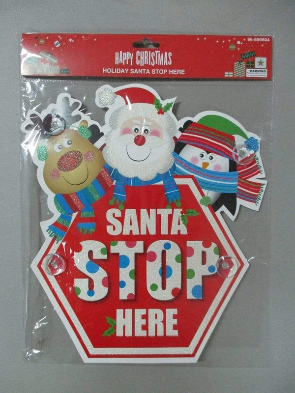 AussieSuperStore Seasonal Products Santa Stop Here Sign Xmas Santa Stop Here Sign Xmas | Christmas Decorations Stop Sign 9316792077757 5014