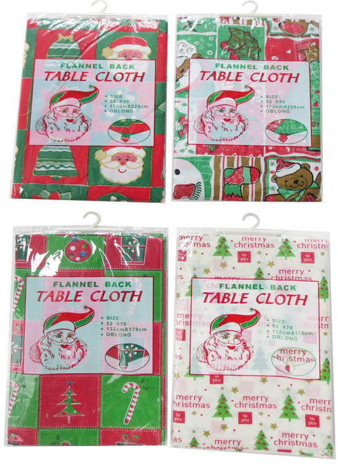 AussieSuperStore Seasonal Products Table Cloth Xmas 132x178cm Flannel Rectangle Table Cloth Xmas Flannel Rectangle | Table Decorations for Christmas 9333527179500 XA4659