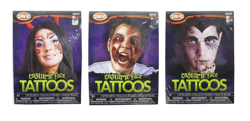 AussieSuperStore Seasonal Products Tattoo Halloween Tattoo Halloween Assorted Design | Halloween Party Costume Accessories 9333527404947 XH2084