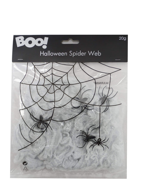 AussieSuperStore Seasonal Products Toy Spiderweb Halloween 20 gm Toy Spiderweb Halloween 4Spider | Party Costume Decoration Accessories 9333527164650 XH0280