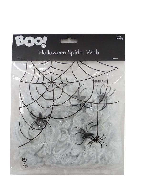 AussieSuperStore Seasonal Products Toy Spiderweb Halloween 20 gm Toy Spiderweb Halloween 4Spider | Party Costume Decoration Accessories 9333527164650 XH0280