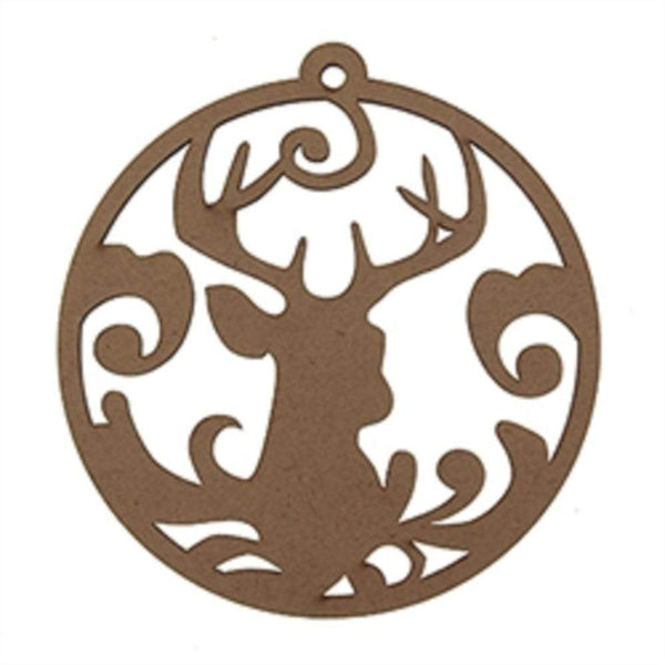 Xmas Bauble with Deer Wooden Shapes