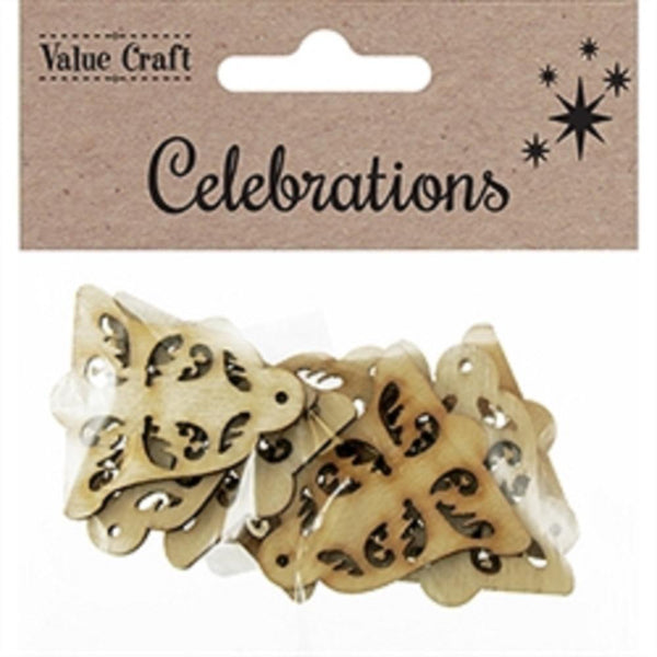 AussieSuperStore Seasonal Products Xmas Bells Wooden Shapes Xmas Bells Wooden Shapes | Christmas Tree Decoration Ornament 9331468054269 XMAS18097