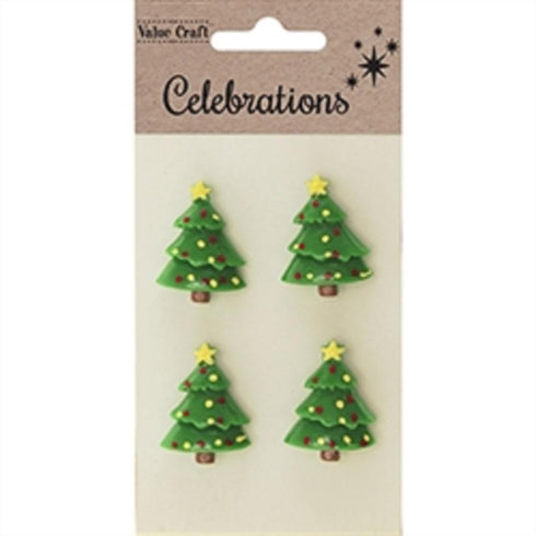 AussieSuperStore Seasonal Products Xmas Christmas Trees Resin Shapes Xmas Christmas Trees Resin Shapes | Craft Christmas Embellishment | Scrapbooking Embellishment 9331468056782 XMAS19088