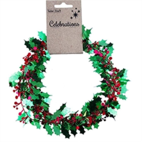 AussieSuperStore Seasonal Products Xmas Garlands Holly with Berries Xmas Garlands Holly with Berries | Christmas Party Celebration Decoration 9331468047803 XMAS16096