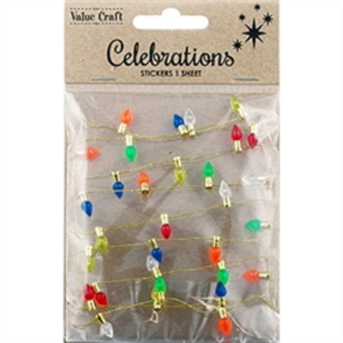 AussieSuperStore Seasonal Products Xmas Light SB Stickers Xmas Light SB Stickers | Scrapbooking Sticker | Embellishment | Wall Stickers 9331468047230 XMAS16039