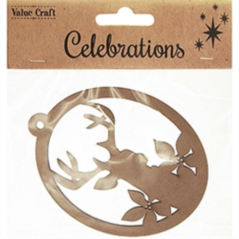 AussieSuperStore Seasonal Products Xmas Oval Bauble with Deer Wooden Shapes Xmas Oval Bauble with Deer Wooden Shapes | Christmas Tree Decoration Ornament 9331468056287 XMAS19030
