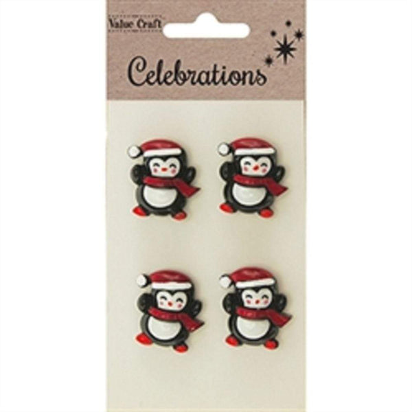 AussieSuperStore Seasonal Products Xmas Penguin Resin Shapes Xmas Penguin Resin Shapes | Craft Christmas Embellishment | Scrapbooking Embellishment 9331468056775 XMAS19087