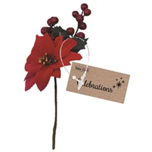 AussieSuperStore Seasonal Products Xmas Poinsettia with Holly Floral Arrangement Xmas Poinsettia with Holly Floral Arrangement | Christmas Flower Party Decoration 9331468059929 XMAS2032