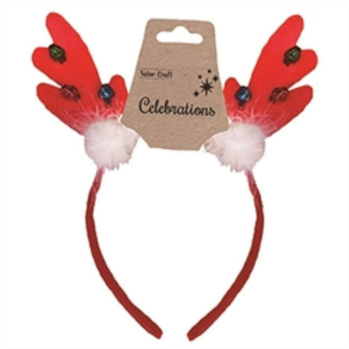 AussieSuperStore Seasonal Products Xmas Reindeer Antlers with Bells Headband Xmas Reindeer Antlers with Bells Headband | Christmas Party Costume Accessories 9331468059837 XMAS2023