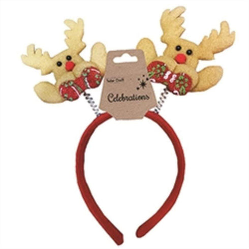 AussieSuperStore Seasonal Products Xmas Reindeers on Springs Headband Xmas Reindeers on Springs Headband | Christmas Party Costume Accessories 9331468059851 XMAS2025