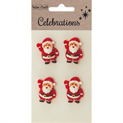 AussieSuperStore Seasonal Products Xmas Santa Resin Shapes Xmas Santa Resin Shapes | Craft Christmas Embellishment | Scrapbooking Embellishment 9331468056843 XMAS19094
