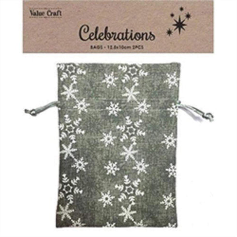AussieSuperStore Seasonal Products Xmas Snow Fabric Bag (in 2 colours) Xmas Snow Fabric Bag (in 2 colours) | Gift Bags | Christmas Gift Bags