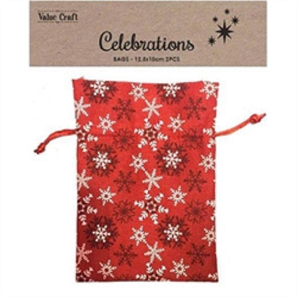 AussieSuperStore Seasonal Products Xmas Snow Fabric Bag (in 2 colours) Xmas Snow Fabric Bag (in 2 colours) | Gift Bags | Christmas Gift Bags