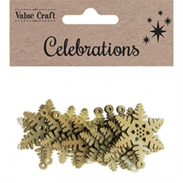 AussieSuperStore Seasonal Products Xmas Snowflakes Wooden Shapes Xmas Snowflakes Wooden Shapes | Christmas Tree Decoration Ornament 9331468054276 XMAS18098