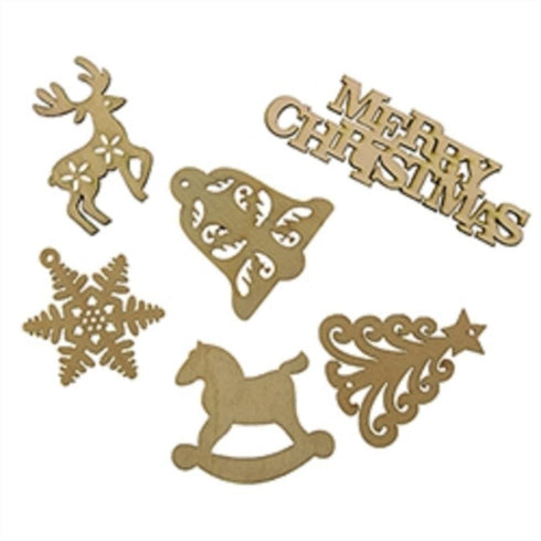 AussieSuperStore Seasonal Products Xmas Snowflakes Wooden Shapes Xmas Snowflakes Wooden Shapes | Christmas Tree Decoration Ornament 9331468054276 XMAS18098